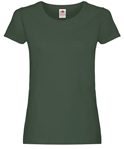 Fruit of the Loom Womens/Ladies Short Sleeve Lady-Fit Original T-Shirt (XL) (Bottle Green)