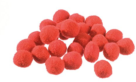 Efco Pompons 20mm 25 St. Rot, Polyamid, 17 x 15 x 2 cm