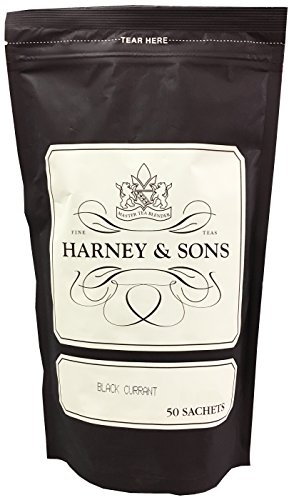 Harney & Sons Té de grosella negra: maravilloso sabor afrutado, con cafeína y cuerpo medio. Bolsa de 50 sobres.