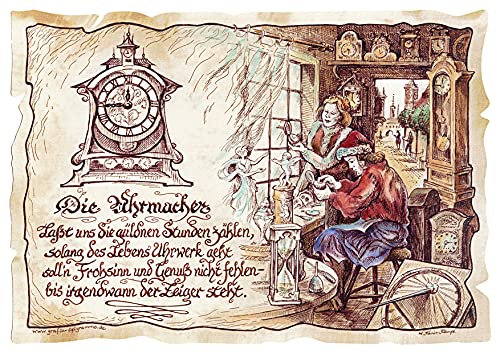 Die Staffelei Geschenk Uhrmacher/Witziges Gedicht mit liebevoller Zeichnung auf hochwertigem Papier/besondere Geschenkidee für den Uhrmacher