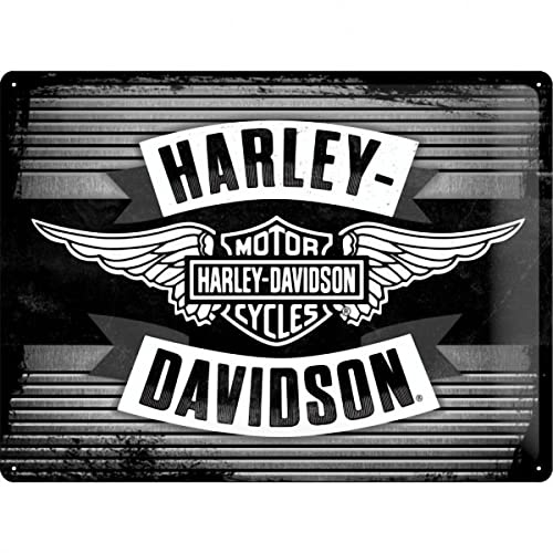 Nostalgic-Art 23189 Harley-Davidson Wings Logo Metall Special Edition, Blechschild 30x40 cm, bunt, 30 x 40 x 0,2 cm
