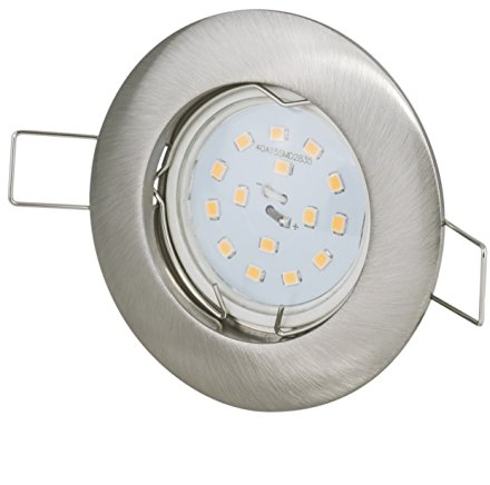 JungesLicht Einbaustrahler Lorenz mit 12V 4,5Watt LED Leuchtmittel 315Lumen, 6500K Tageslichtweiß, Außen 80mm, Einbautiefe: 55mm, passend für Löcher von 60-70mm, Betrieb nur mit 12V DC Trafo!