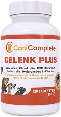 CaniComplete Gelenk Plus - Gelenktabletten für Hunde: Teufelskralle, MSM, Chondroitin, Glucosamin, Kollagen, Vitamin B, UVM.