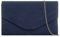 fi9® Sac à main élégant en daim Style enveloppe Mariage Soirée Fête - Bleu - bleu marine,