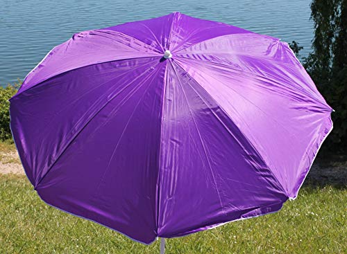 AAF Nommel Sonnenschirm Strand Schirm Gartenschirm - Ø175 cm Marktschirm (Violett)