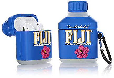 ZAHIUS Silikon Hülle Kompatibel mit Airpods 1 & 2 Case Cover Lustige Abdeckung [Milchtee-Serie Trinken] (Blütenmineralwasser)