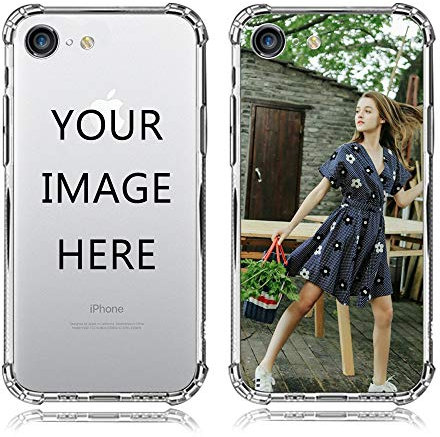 Personalised Photo Phone case for iPhone 7/8 Custom Soft TPU Clear Shock Absorbing Cover for iPhone 7 & 8 - Design Your Own iPhone Case with Image,Text and Business Logo