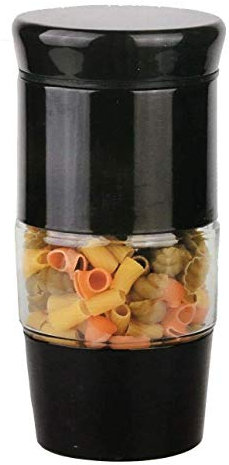 Royal Cuisine Glass Jar Canister Stainless Steel Nested Canister with Glass Window Airtight Lid Coffee Sugar Tea Storage Jars for Flour Pasta Cookies Spices Grains (Black)