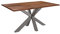 SAM Baumkantentisch 160 x 85 cm Spyro, Akazienholz nussbaumfarben & massiv, Esszimmertisch mit silbernem Spider-Metallgestell, Platte 26 mm