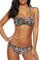 Dokotoo Bandeau Bikini Damen Push Up Zweiteilige Badeanzug Bademode Bikini Set, 03-Leopard, M