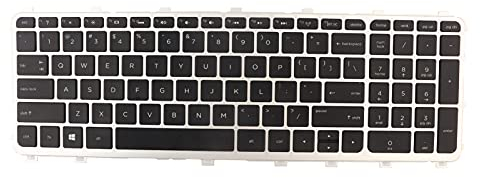Tastiera Sostitutiva per Laptop Adatta per Laptop HP Envy TouchSmart 15‑J 17‑J, Tastiera Portatile con Cornice Argentata, Comoda da Trasportare.