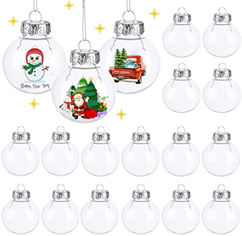 Bestwishing Klar Weihnachtskugeln,16 Stück 6cm Christbaumkugeln zum Befüllen, Durchsichtige Kunststoffkugeln,DIY Weihnachtskugeln Basteln für Weihnachtsbaum Deko Christbaumschmuck