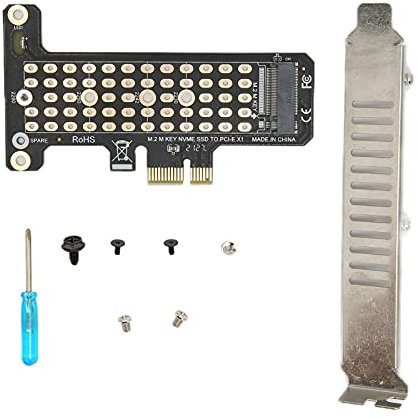 Fdit Adaptateur M.2 PCIe, Carte D'extension M.2 NVMe SSD vers PCIe 4.0 X1 Jusqu'à 32 Gbit/s Prise en Charge SSD de Taille 2230/2242/2260/2280 pour Windows/Mac/Linux(ph41x1 Pleine Hauteur)