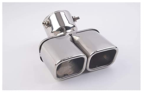 HZJA Auto Auspuffblende Für Toyota Für Land Für Cruiser/Für Prader 150 Serie Edelstahl Auto Auspuff Endrohr Schalldämpfer Eckig (schwarz). Auspuff Endrohre(Silber)