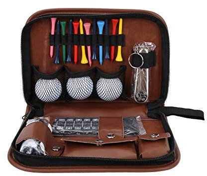 BuyWeek Sac de Trousse à Outils de Golf, Accessoires de Golf pour Homme et Femme, Trousse à Outils de Golf multifonctionnelle, Sac en PU pour Cadeau de Golf
