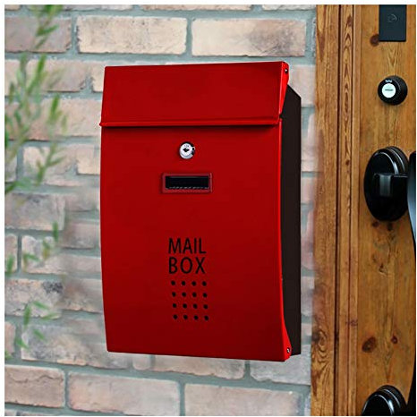 Briefkästen Briefkasten Outdoor Wandmontage Villa Outdoor Community Haushalt Briefkasten Edelstahl Briefkasten (Rot)
