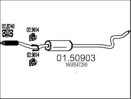 MTS 01.50903 Mittelschalldämpfer Mitteltopf 2100mm 6kg