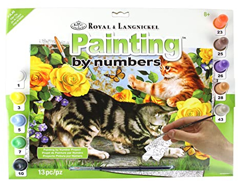 Pracht Creatives Hobby Royal & Langnickel - Malen nach Zahlen Spielende Katzen, enthält Farben und Pinsel, für Erwachsene und Kinder ab 8 Jahren