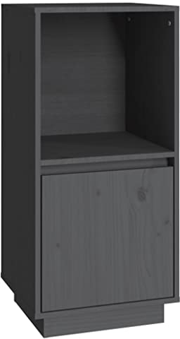 vidaXL Sideboard Kommode Anrichte Schrank Beistellschrank Mehrzweckschrank Standschrank Wohnzimmer Flur Grau 38x35x80cm Massivholz Kiefer