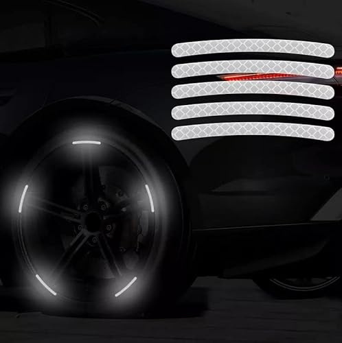 Car Passion Aufkleber-Set für Felgen, Auto, Motorrad, Fahrrad, reflektierend, phosphoreszierend, Felgen, Dekoration, Klebestreifen, maximale Sicherheit bei Dunkelheit Nacht (40 Stück)