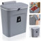Hanging Trash Can with Lid, 9L Kitchen Bin with Sliding Lid, Plastic Cupboard Bins for Kitchen, Applicable to Cabinets, Kitchen, Motorhome, Bathroom, Bedroom, Living Room, Office