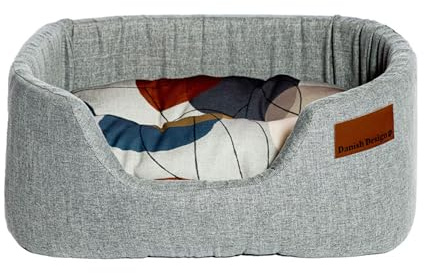 Danish Design Colour Block Hypoallergenic Silver Sustainable Lux Slumber Dog/Puppy Bed 35 Inch