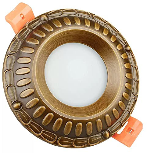 FAZRPIP Kupfer-LED-Downlight 3W 5W 7W 12W Runder LED-Einbaustrahler Spot-Licht Innenlicht Schallwand Trim Tageslicht Nachrüst-Downlight Runde Panel-Leuchte Flacher Strahler