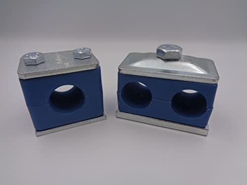 Hydraulic Pipe Clamp Single and Double Hose Choose Size (22mm, Double Pipe Clamp)