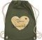 Turnbeutel Rucksack - Aufdruck selbst gestalten - Dein Wunschtext I Geschenk personalisiert Weihnachten I Vatertag I Muttertag I Geburtstag - Unisize - Olivgrün - taschen jga beutel wechselkleidung