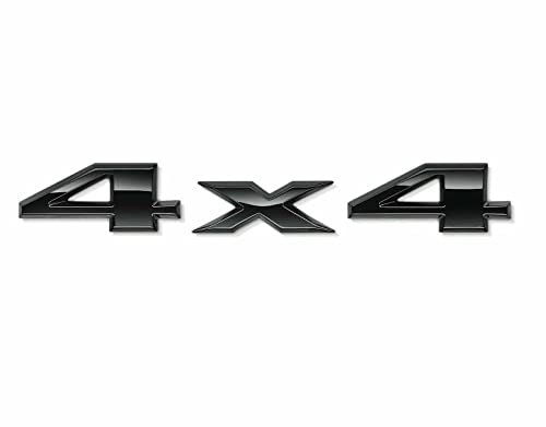 Scritta Stemma Logo Emblema 4X4 Trazione Integrale Adesivo Compatibile Per Jeep Renegade Cherokee Grand Cherokee Compass Compatibile per Ford Ranger Compatibile per Fiat Panda Nero Satinato