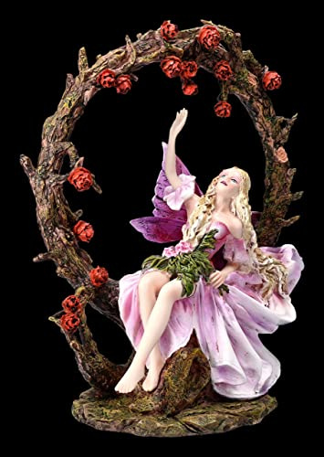 Elfen Figur sitzt unter Rosenbogen | Fairy Statue Fee