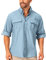 mosingle Men's Long Sleeve Hiking Shirt, Sun UV Protection Safari Fishing Outdoor Shirt Quick Drying Lightweight Walking Travel Shirts #5053-Blue-L