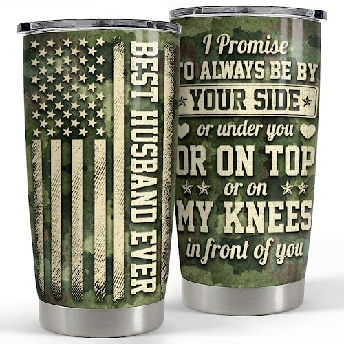 SANDJEST Husband Tumbler 20oz Stainless Steel Insulated Tumblers Coffee Travel Mug Cup Gift for Husband from Wife Gifts for Birthday Valentines Christmas Anniversary