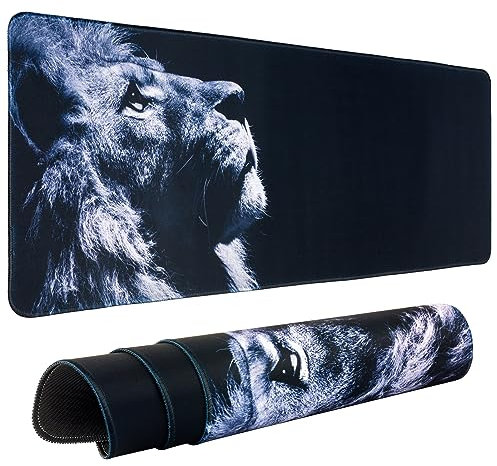 JOKBEN Mauspad,Gaming Mauspad XXL 800x300MM Anime Mousepad Für Büro Schreibtischunterlage Pad, Anti-Rutsch Gummibasis, Weich, Bequem und Langlebig (Löwe)