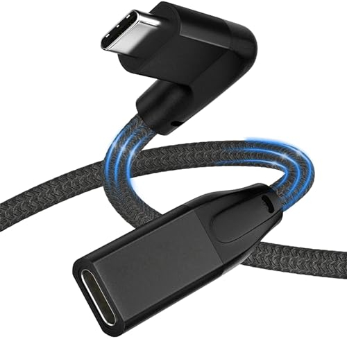 UseBean Right Angle USB C Extension Cable 3m, 90 Degree USB-C 3.1 Gen2 10Gbps Male to Female 4K Video Cord,L-Shape Type C Extender,for iPhone 15 Max,MagSafe Charger,MacBook Mac iPad Pro/Air