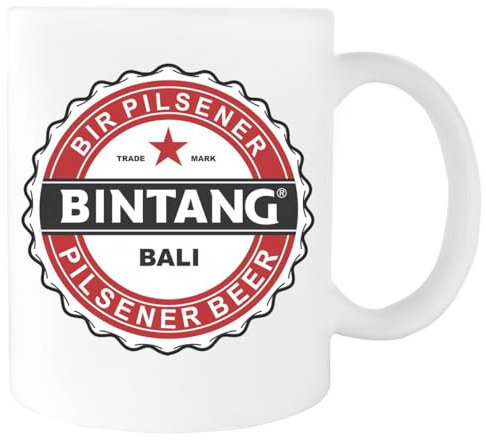 Suzetee Bintang Bali Keramik-Trinkbecher Weißer Becher