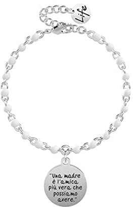 Kidult Mother 731908 316L steel bracelet with white Family balls