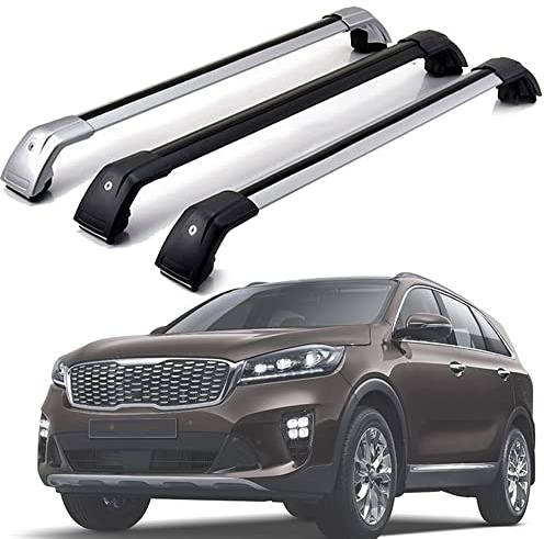 AGALUS DachträGer RelingträGer für KIA Sorento III 2015-2019, Dachgepäckträger Alu Dachgepäckablage AbschließBar Bis Belastbar 300 Kg, Black-1-Pair