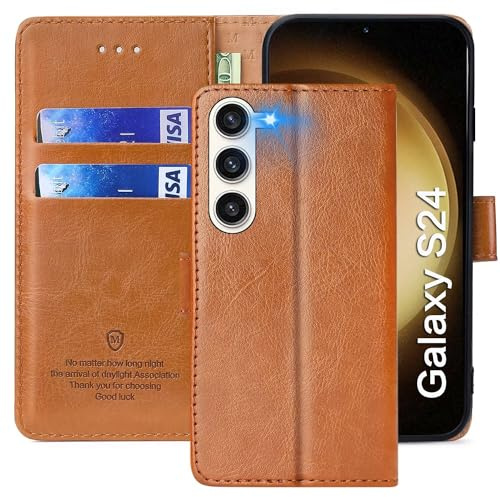 FMPCUON Hülle für Xiaomi 13T/Xiaomi 13T Pro/Redmi K60 Ultra Handyhülle [Standfunktion] [Kartenfach] [Magnetverschluss] Tasche Flip Case Schutzhülle lederhülle klapphülle für Braun