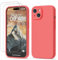 GOODVISH 3 in 1 für iPhone 15 Hülle Liquid Silikon, mit 2 Stück Schutzfolie [Upgraded Kameraschutz] Soft Mikrofaserfutter Handyhülle Kratzfest stoßfeste Schutz Case für iPhone 15 6.1,Korallenrot