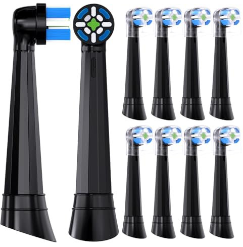 Kompatibel mit Oral-B iO 3/4/5/6/7/8/9/10 Series Ultimate Clean Ersatzbürstenköpfen, für Oral-B iO elektrische Zahnbürste, 10 Stück (schwarz)