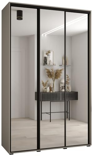 Kleiderschrank mit Spiegel Dakota 2 Garderobenschrank - Schrank Schlafzimmer - Mehrzweckschrank 2 Schiebetüren - Regalen - Flur Möbel - Kleiderstange Schrank - Allzweckschrank - closet - Gaderobe