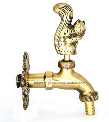 Küchenarmatur, antiker Messing-Außen-Terrassen-Wasserhahn, kreativer Tier-Außen-Garten-Wasserhahn, rostfrei, auslaufsicher, Mischbatterie, Außen-Mischventil, Schnellanschluss für 1/2 Zoll
