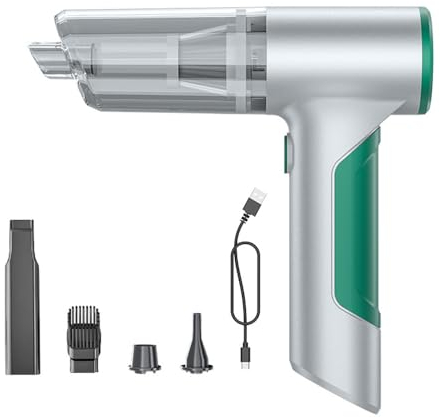 Mini Aspiratori A Mano senza Fili con Motore Brushless, Aspirapolvere, Soffiatore E Pompa A Vuoto 3 in 1, 15000pa Aspirapolvere Portatile Ricaricabile Soffiatore d'aria senza Fili per Auto Ufficio