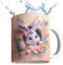 Samuliy 3D-Kaffeetasse – Tragbare Hasen-Tasse Osterbecher – Großes Keramik-Kaffeetasse, Partyzubehör, Osterhasen-Tasse für Osterparty