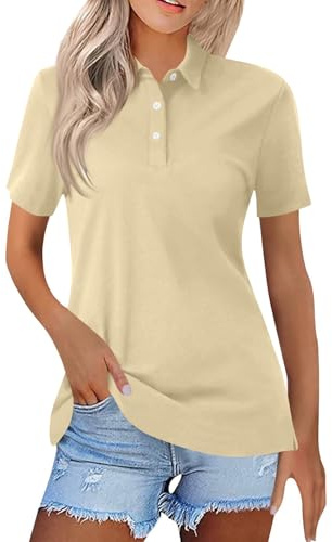 Poloshirt Damen - Kurzarm Polohemd Schnelltrocknend Golf Tennis Shirts Leicht Sport T-Shirts Sommer Tops Atmungsaktiv Fitness Laufshirts
