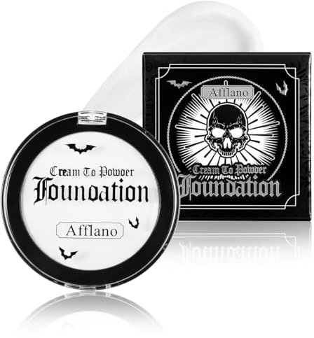 body paint Weiße Gesichts- und Körperfarbe Creme zu Puder Foundation - Mattes Finish, Volle Deckkraft, Ungiftig, Einfach zu Verblenden für SFX, Cosplay, FX Halloween Looks (Clown, Joker, Zombie)