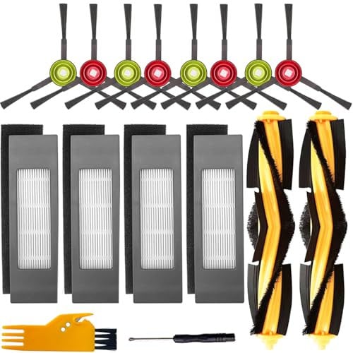 EATBALE Accessories Replacement for Ecovacs DEEBOT OZMO 920, 950, T5, T8, T8 AIVI, T8 Pure, T9, T9 AIVI, N7, N8, N8+, N10, N10 Plus Robot Vacuum Cleaner, 2 Main Brush, 4 HEPA Filters, 8 Side Brush