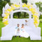 Castillo Hinchable Blanco casa de Rebote Castillo Inflable para niños 415×413×315 CM cm, con Trampolín Soplador Adecuado para Bodas Fiestas de cumpleaños Infantiles