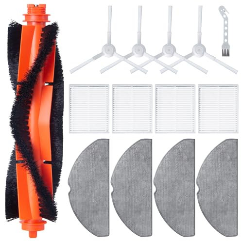Fixbetter Juego de accesorios para aspiradora robot Xiaomi S20. 1 cepillo de rodillo principal, 4 filtros HEPA, 4 almohadillas de limpieza, 4 cepillos laterales, 1 cepillo (14 unidades)